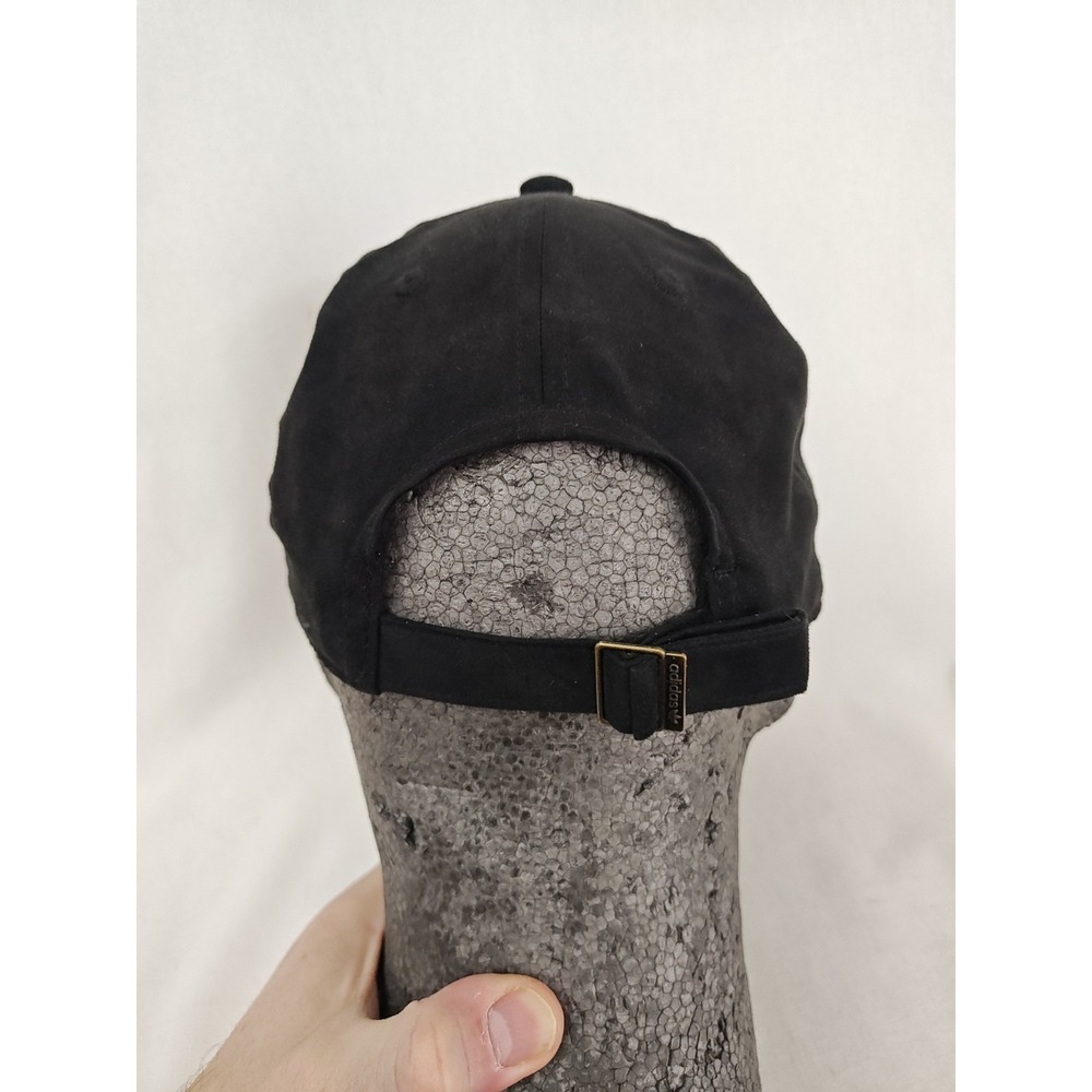 Adidas Suede Look Embossed Black hat cap adult Trefoil Adjustable OSFM 07/2021 - Picture 3 of 10